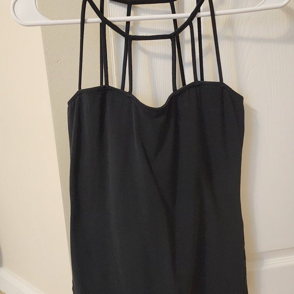 New Black Strappy Tank Top Shirt Size S by VENUS